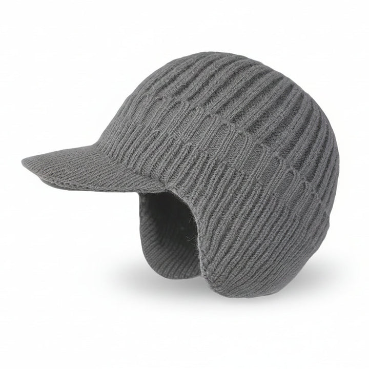 Men's Classic Knit Crochet Beanie - Grey