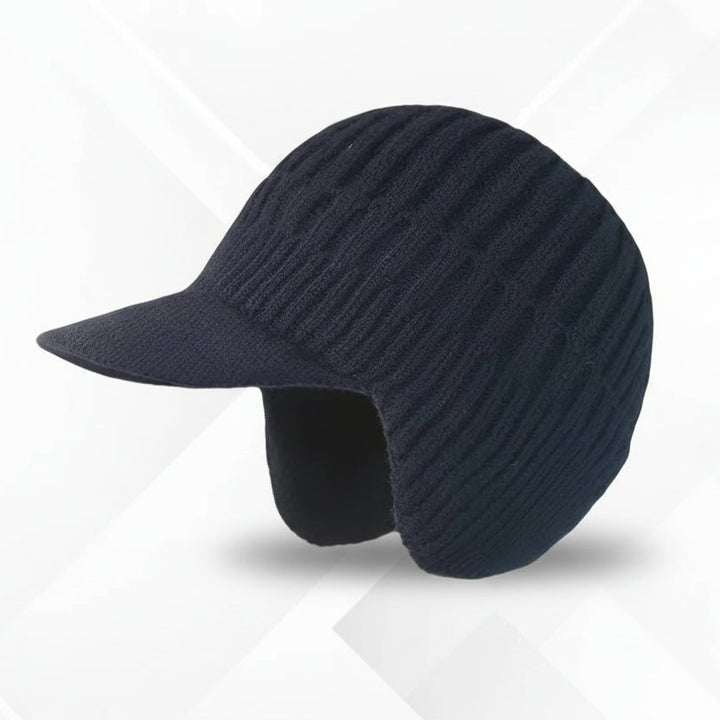 Men's Classic Knit Crochet Beanie - Navy Blue