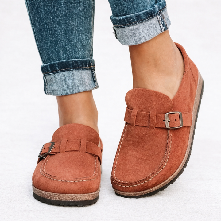 Women's Orthopedic Faux Suede Buckle Loafers