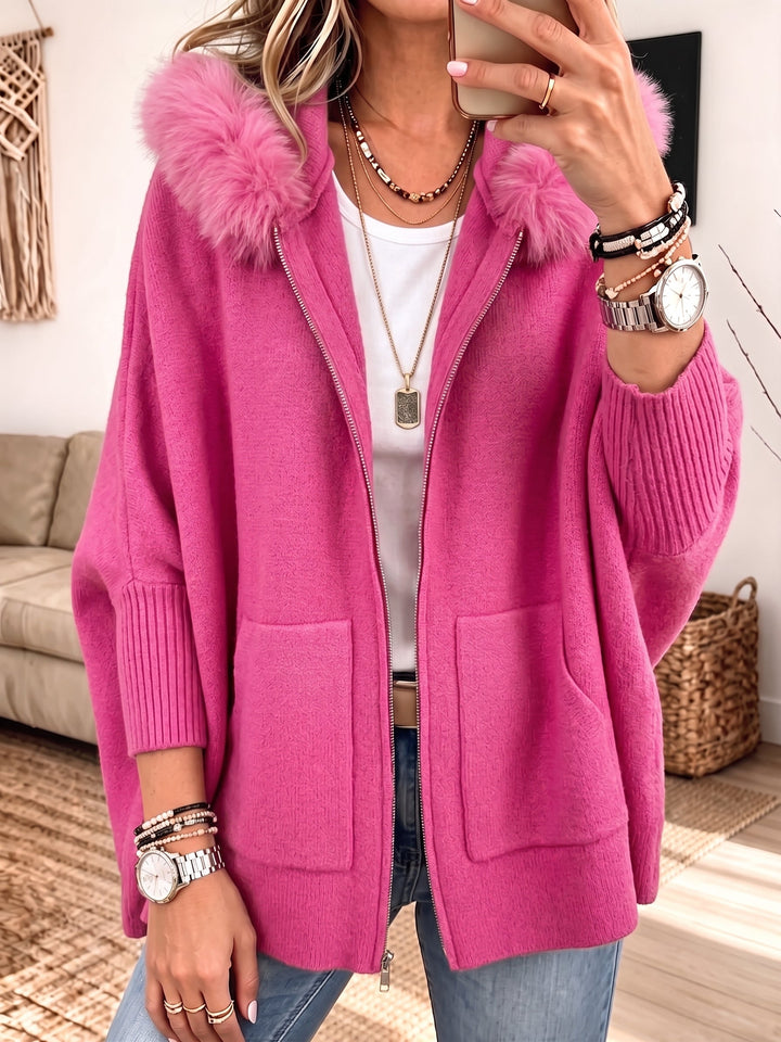 Women's Knit Hooded Zip-Up Jacket