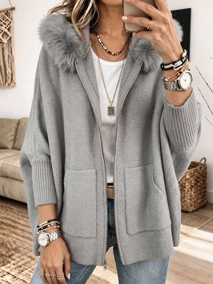 Women's Knit Hooded Zip-Up Jacket