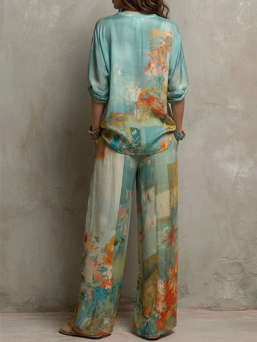 Célina | Elegant Wide-Leg Two-Piece Set