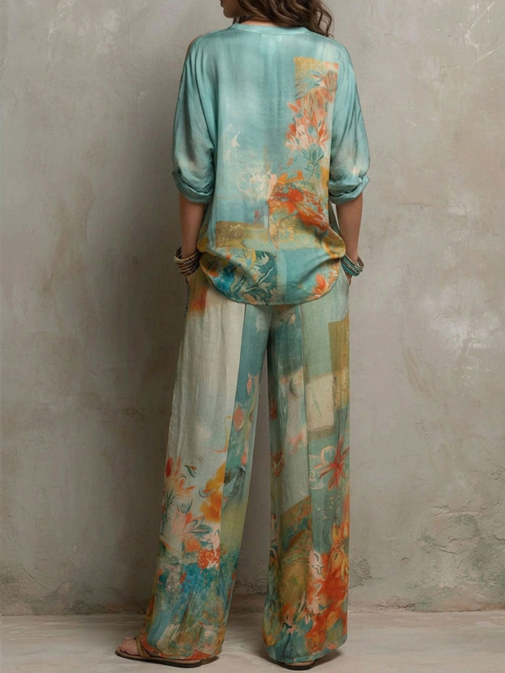 Célina | Elegant Wide-Leg Two-Piece Set