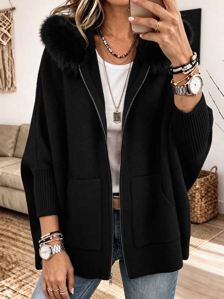 Women's Knit Hooded Zip-Up Jacket