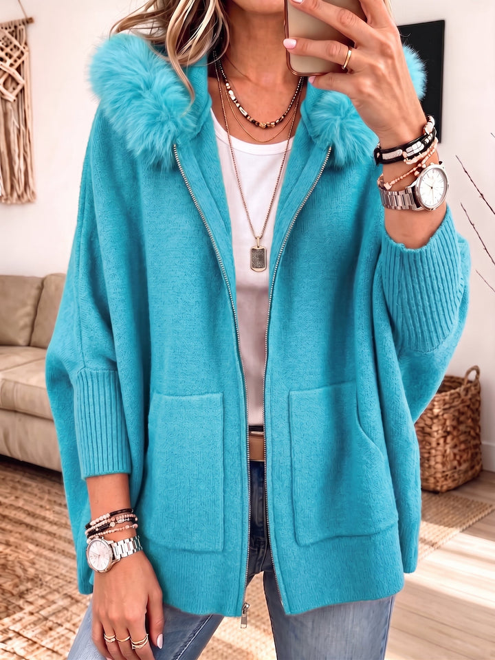 Women's Knit Hooded Zip-Up Jacket