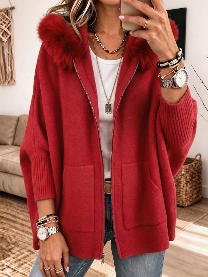 Women's Knit Hooded Zip-Up Jacket