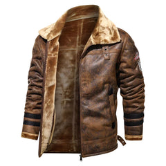 Clifford | Fur-Lined Leather Flight Jacket with a Wide Collar
