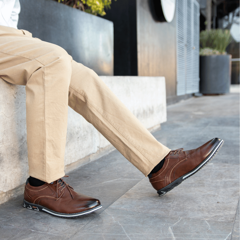 Leather Slim Lace-Up Orthopedic Shoes Men