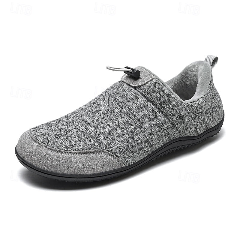Men's Fuzzy House Indoor Non-Slip Slippers - Grey