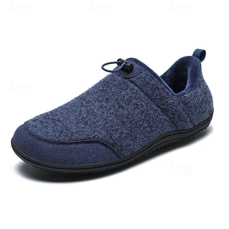 Men's Fuzzy House Indoor Non-Slip Slippers - Blue