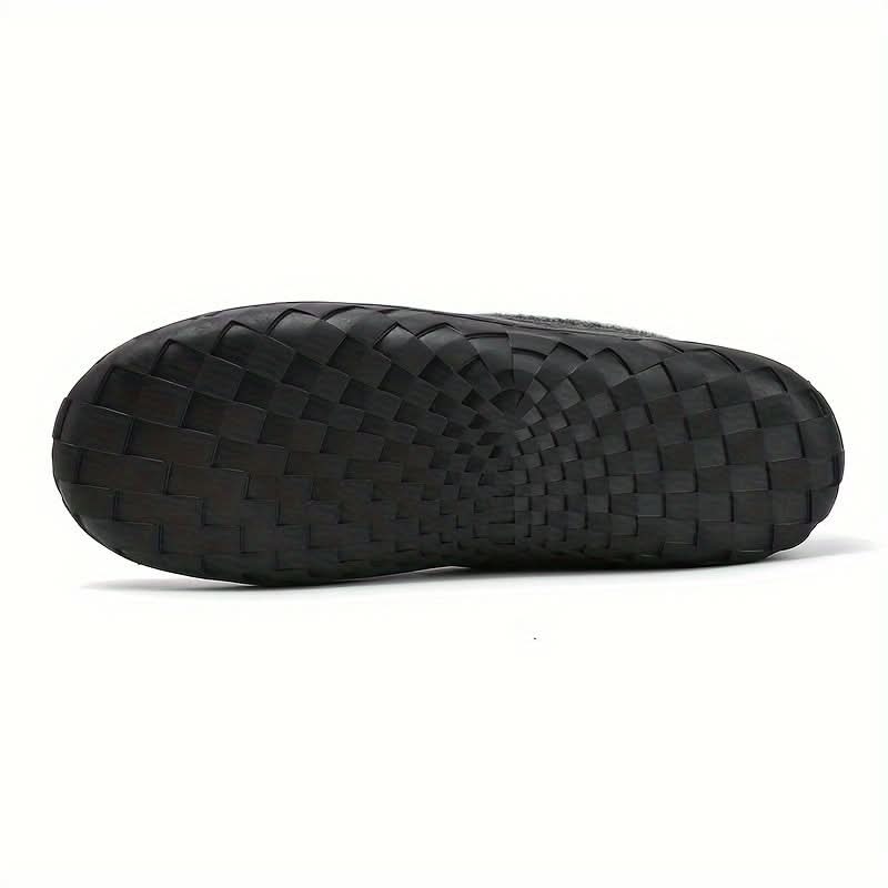 Men's Wide Fit Faux Wool Moccasin Slippers
