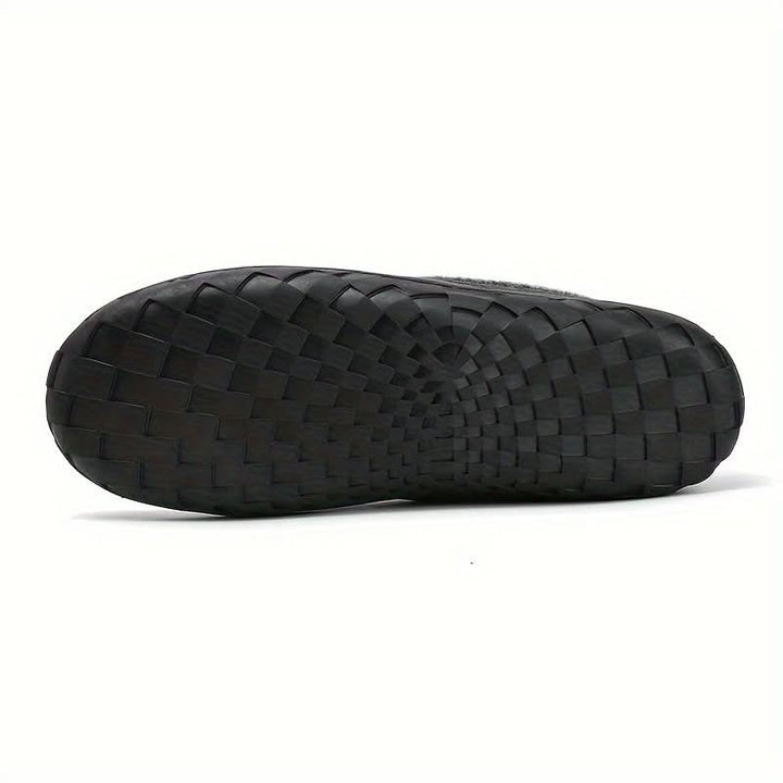 Men's Wide Fit Faux Wool Moccasin Slippers