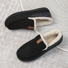 Ambrose | Men's Wide Fit Faux Wool Moccasin Slippers