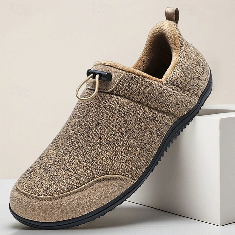 Men's Fuzzy House Indoor Non-Slip Slippers - Brown