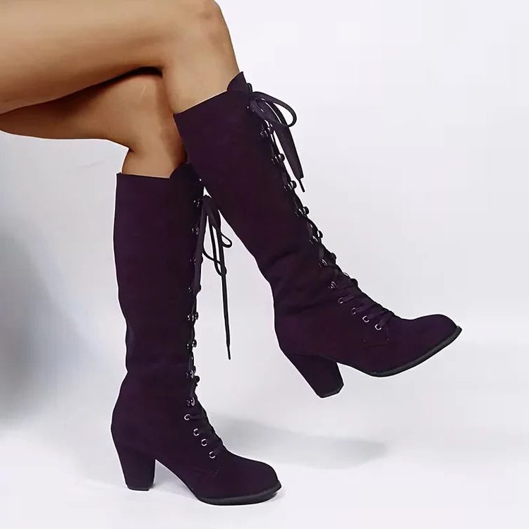 Phyllida women's suede block heel knee high boots - photo 9