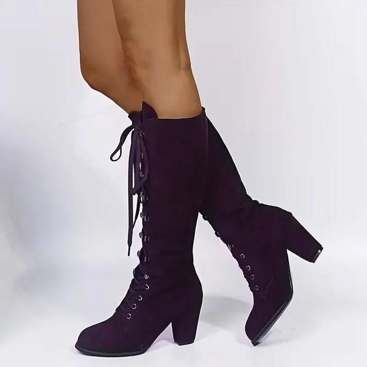 Phyllida women's suede block heel knee high boots - photo 10