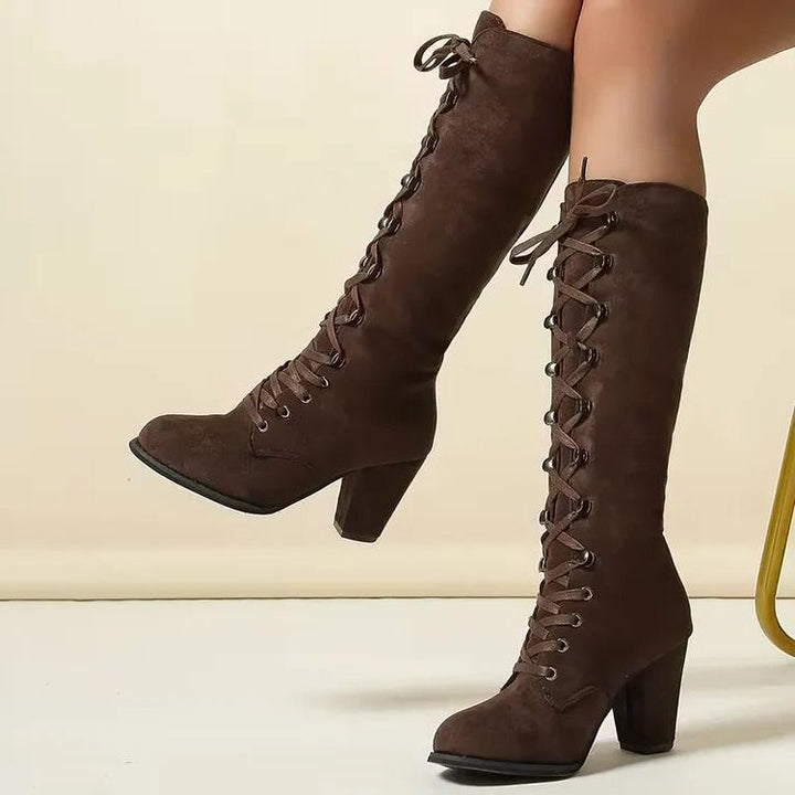 Phyllida women's suede block heel knee high boots - photo 5