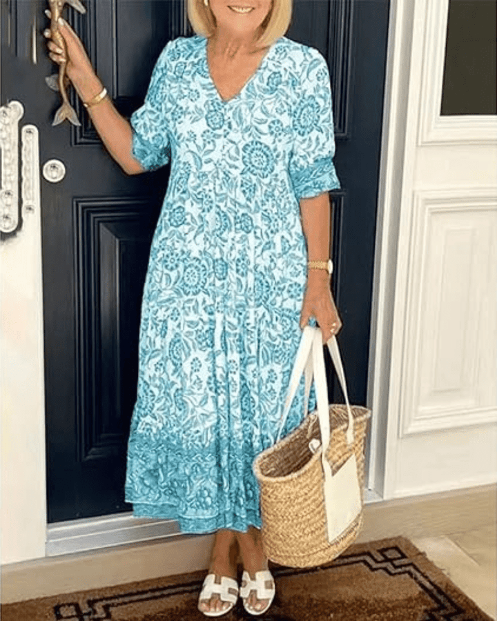 Rosa | Botanical Print Midi Dress