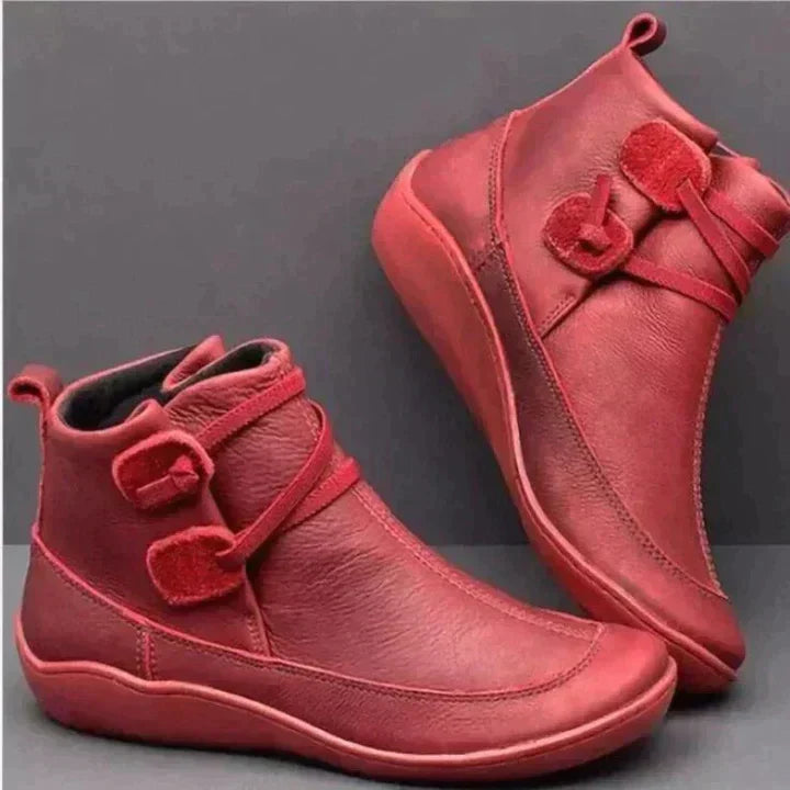 Women's Wide Fit Orthopedic Shoe Boots - Red