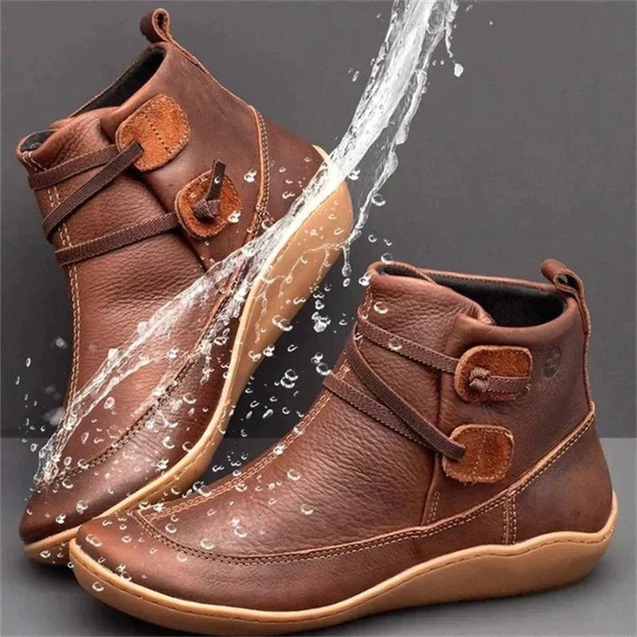 Women's Wide Fit Orthopedic Shoe Boots - Brown