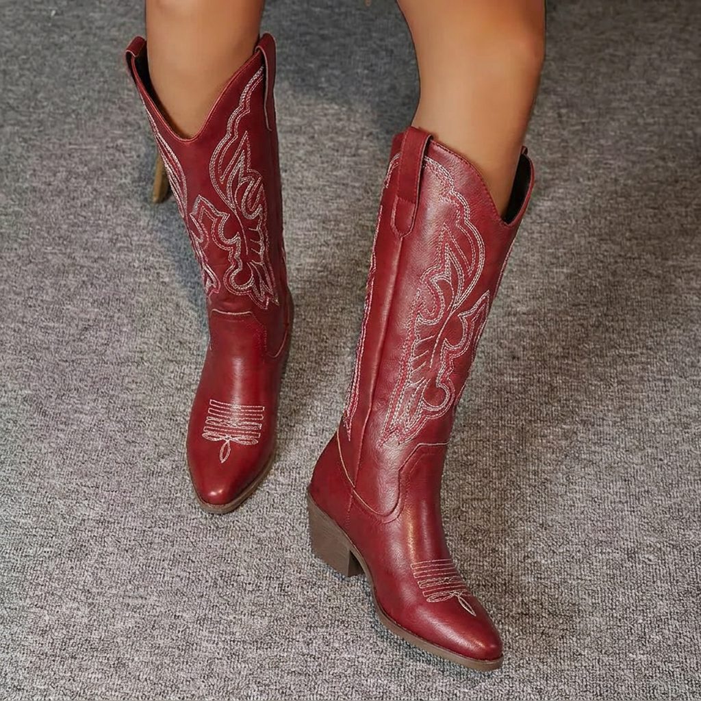 Vera women's cowgirl block heel knee high boots - photo 12