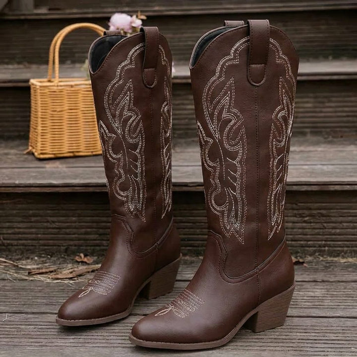 Vera women's cowgirl block heel knee high boots - photo 5