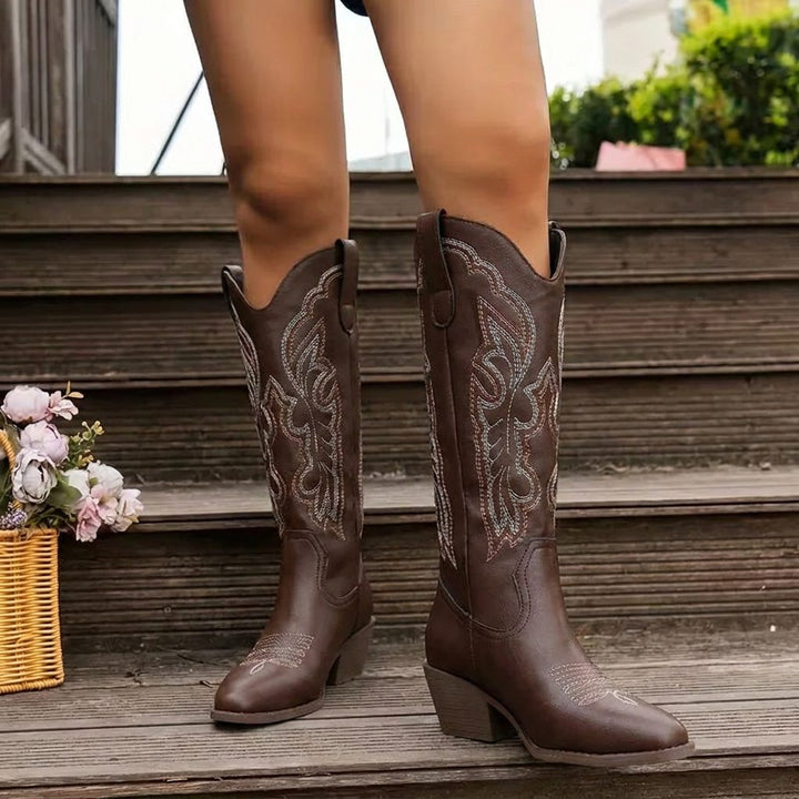 Vera women's cowgirl block heel knee high boots - photo 6