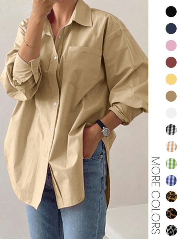 Caroline™ | Casual Long Sleeve Collared Top