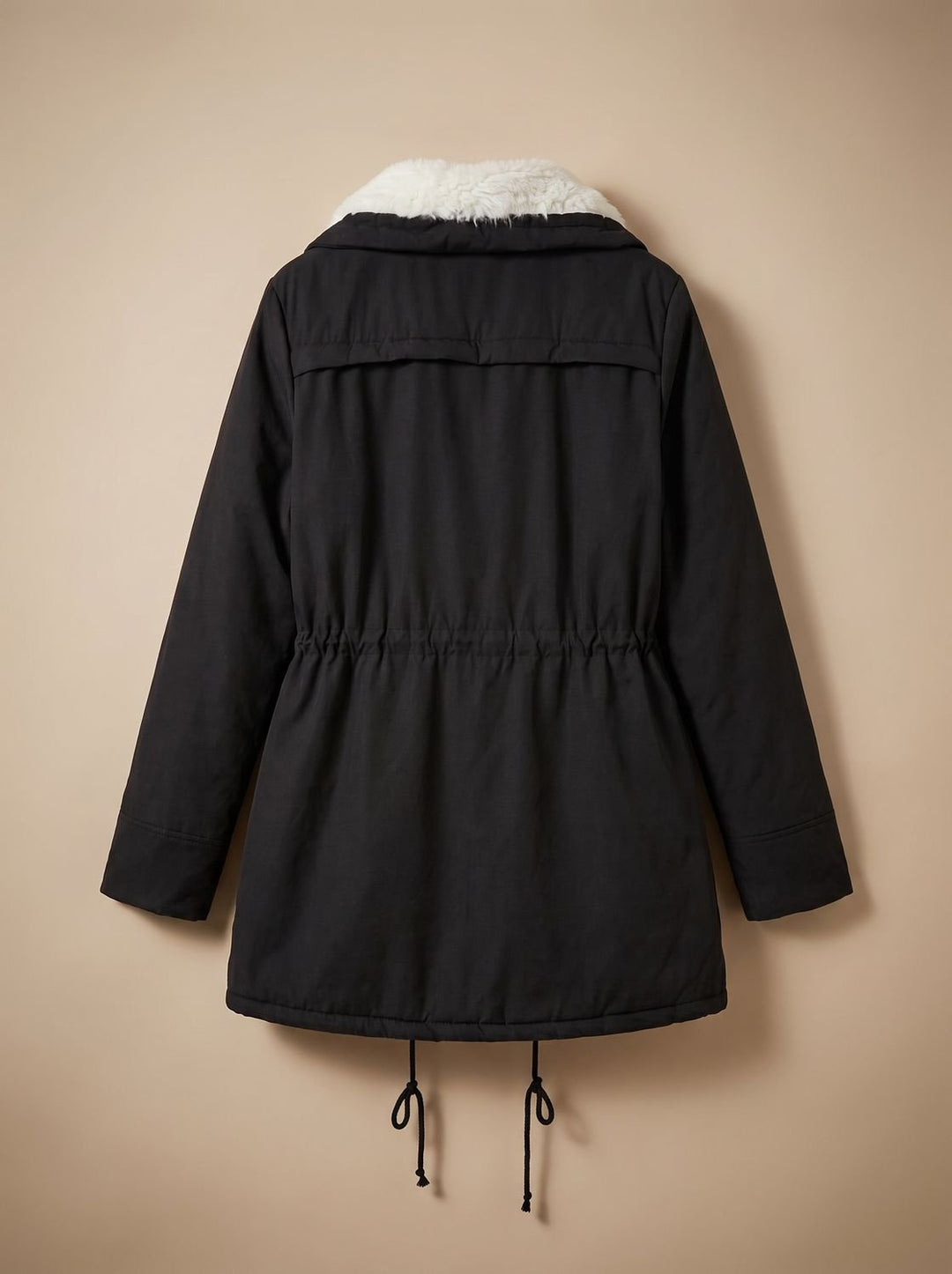 Women's Hooded Faux Fur Collar Winter Coat