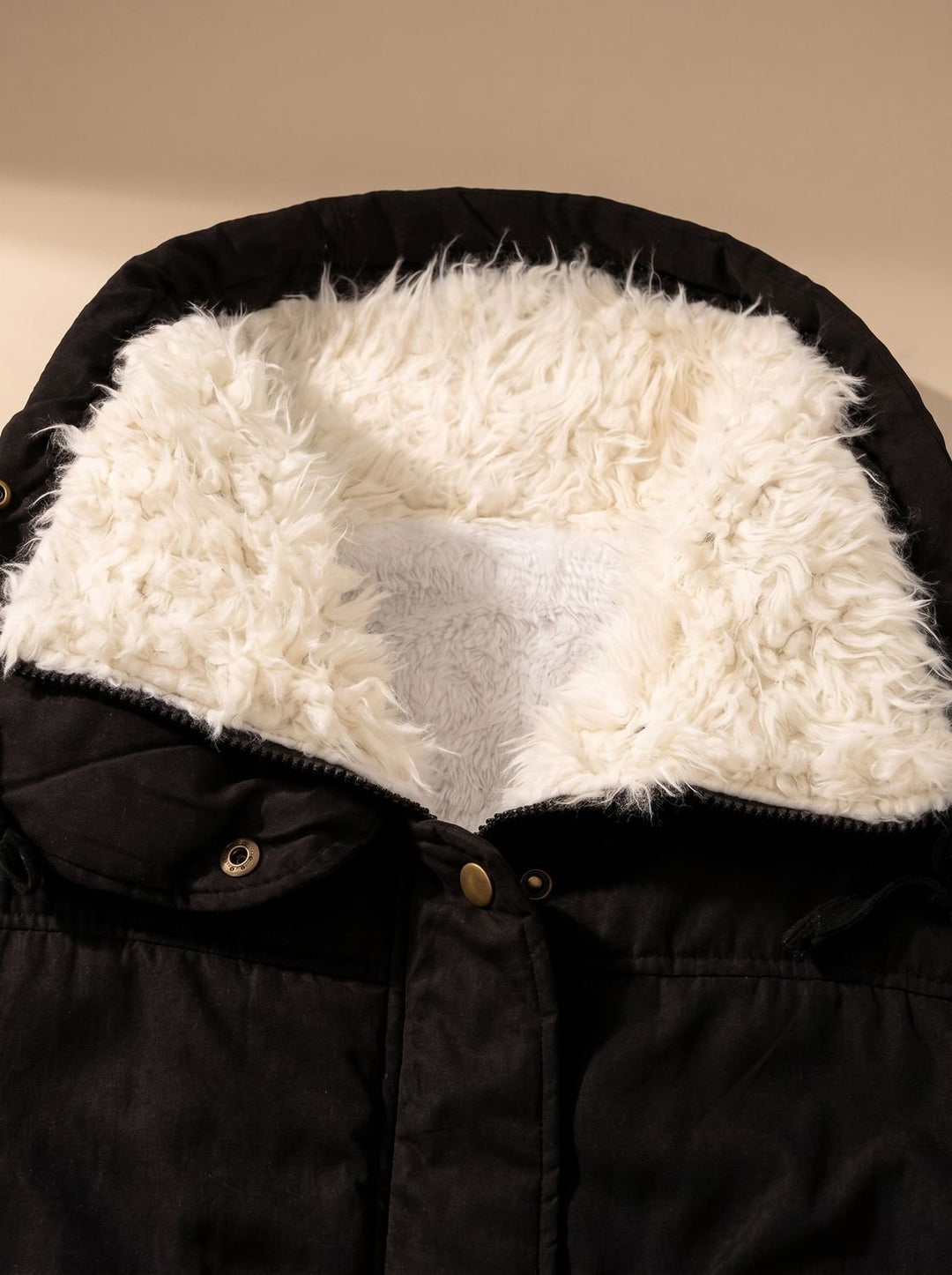 Women's Hooded Faux Fur Collar Winter Coat