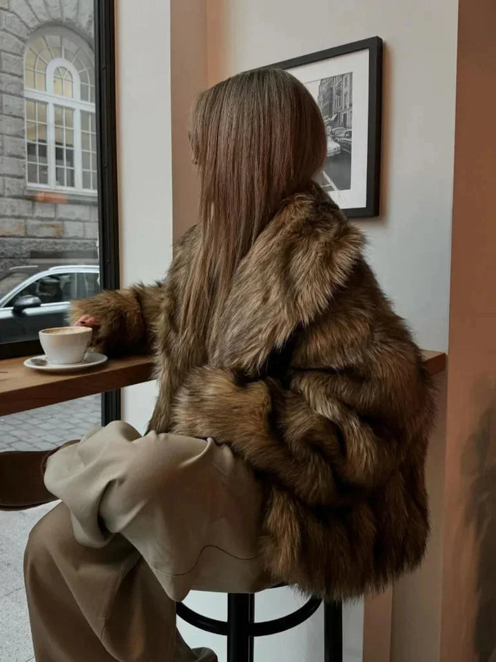 Women's Chic Faux Fur Mink Coat