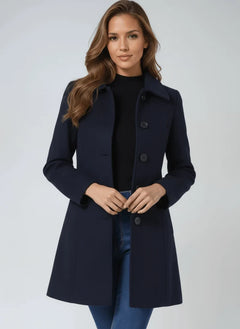 Lydia | Women's Wool Button Front Long Coat