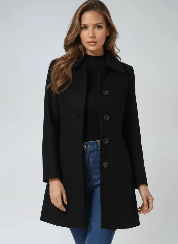 Women's Wool Button Front Long Coat