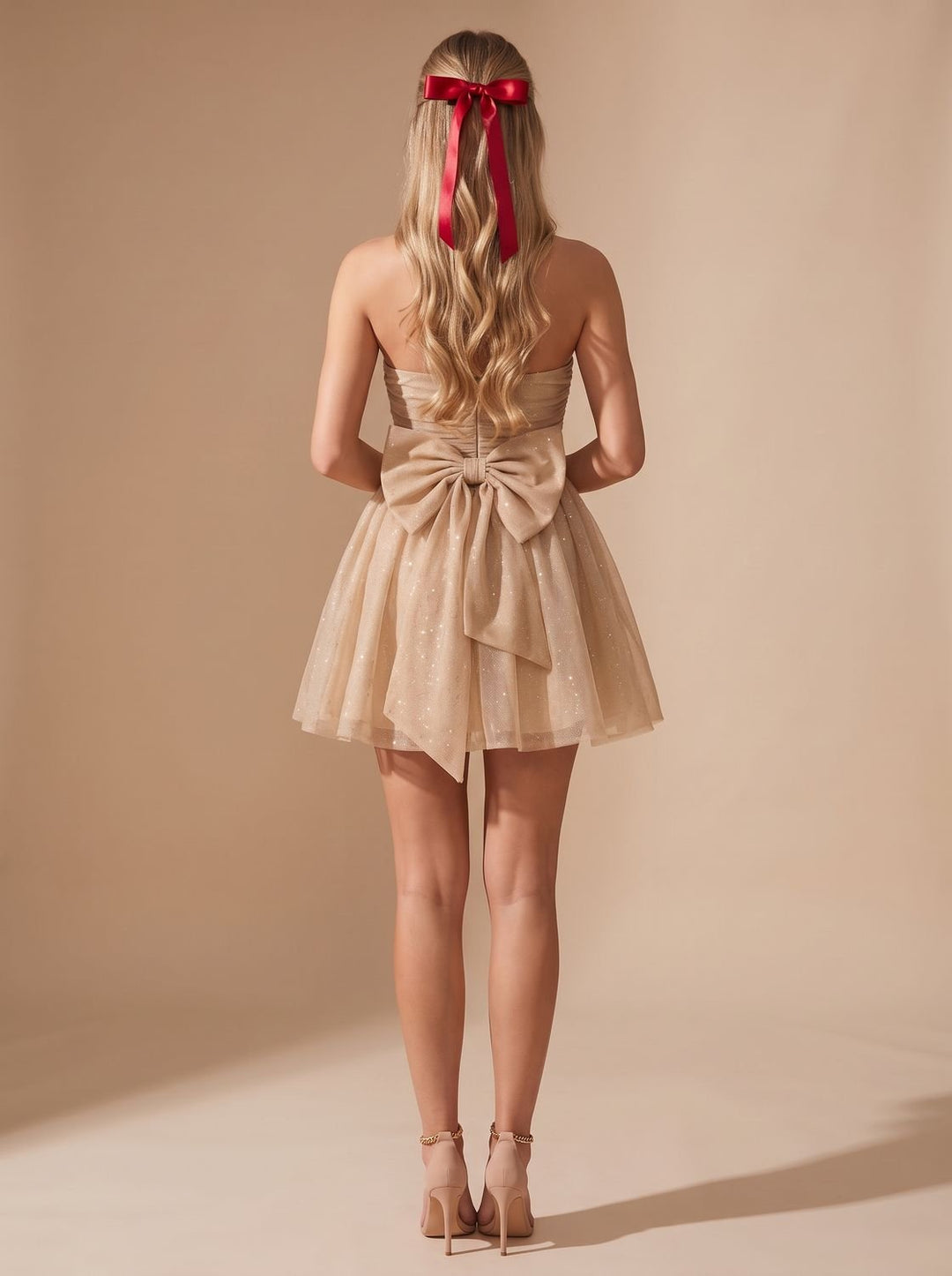 Women's Sparkly A Line Mini Christmas Party Dress