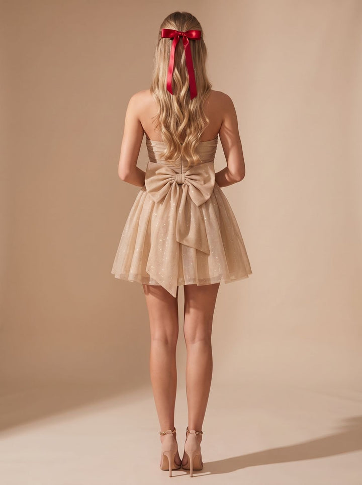 Women's Sparkly A Line Mini Christmas Party Dress