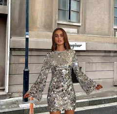 Posie | Women's Chic Long Sleeve Bodycon Christmas Party Dress