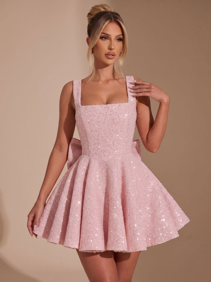 Women's Sequin A Line Mini Christmas Party Dress