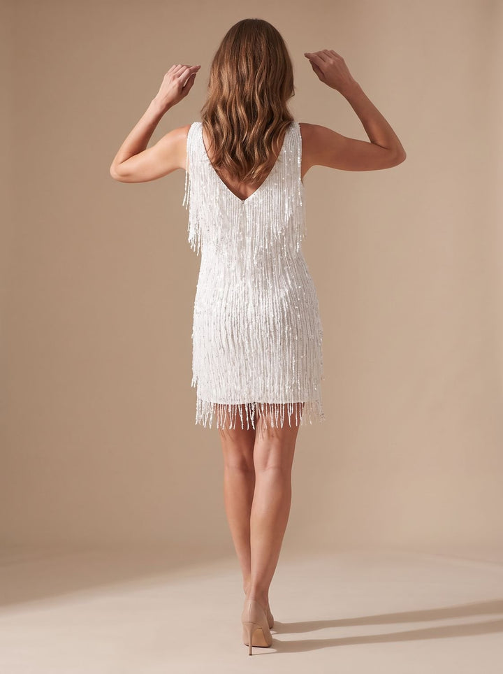 Women's Chic Sequin V-Neck Mini Christmas Party Dress