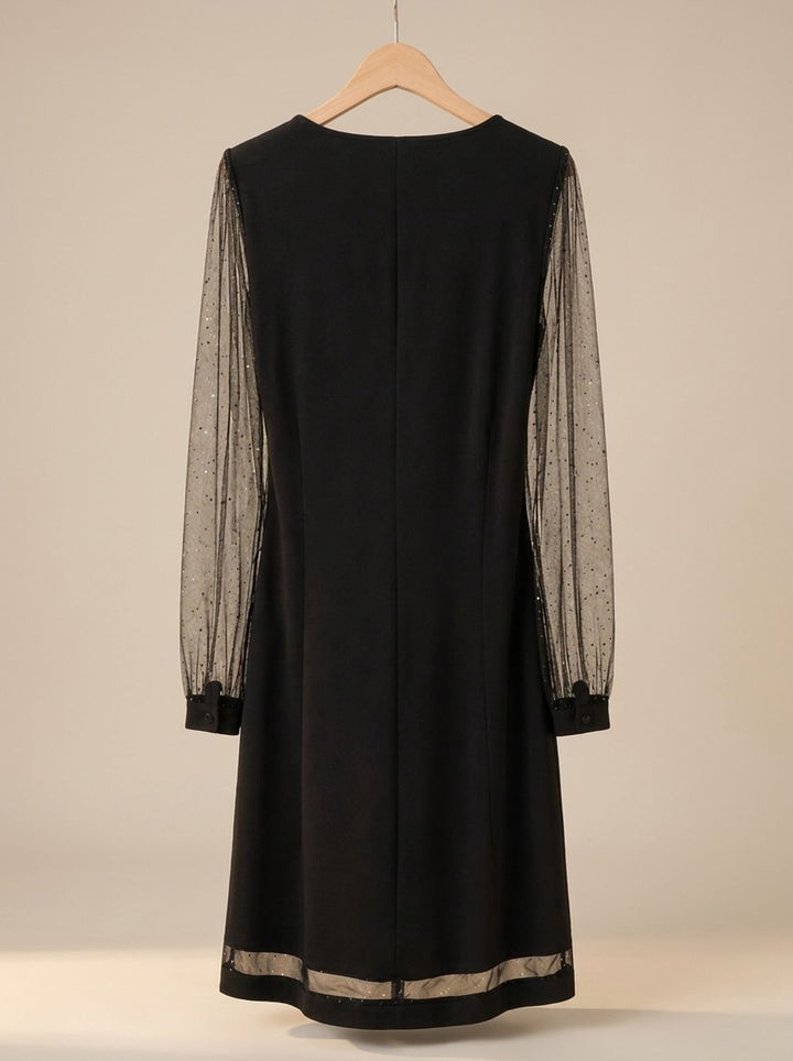 Women's Sparkly Long Sleeve Mini Christmas Party Dress